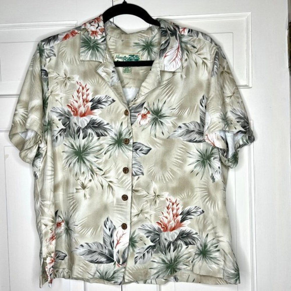 Vintage Havana Jack's Cafe Hawaiian Shirt Camp Top Sz XL Tropical Resort Coastal
